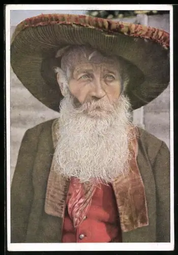 AK Alter Mann in alter Standschützentracht aus dem Iseltale