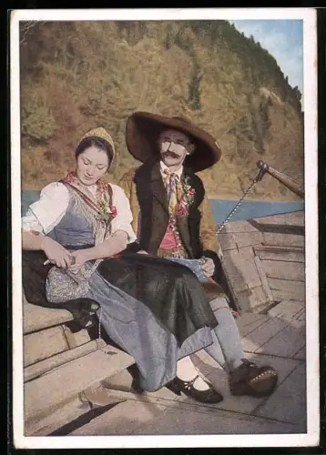 AK Rosental, Reichsgau Kärnten, Paar in Tracht