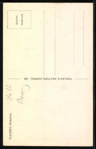 AK Danzig, Dampfer am Krantor