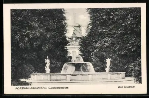 AK Potsdam-Sanssouci, Die Glockenfontaine