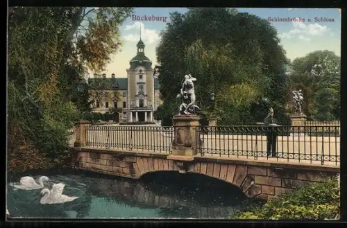 AK Bückeburg, Schlossbrücke und Schloss