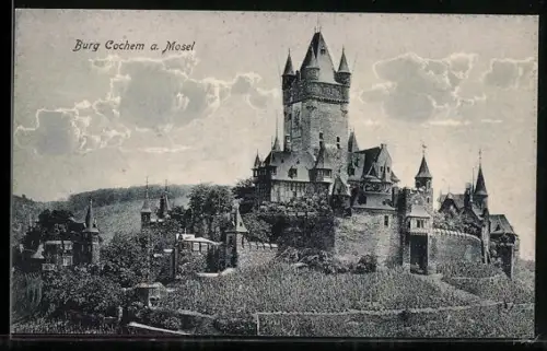 AK Burg Cochem a. Mosel, Blick zur Burg