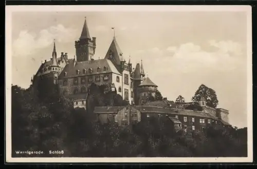 AK Wernigerode, Blick zum Schloss