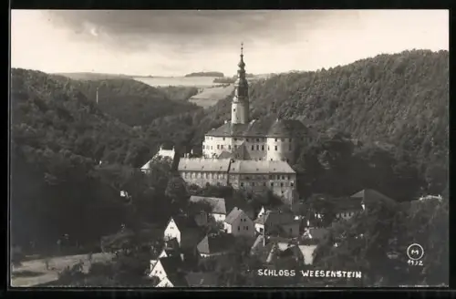 AK Schloss Weesenstein, Blick zum Schloss