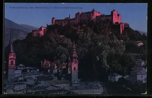 AK Hohenssalzburg vom Mönchsberg gesehen