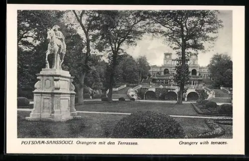 AK Potsdam-Sanssouci, Orangerie mit Terrassen