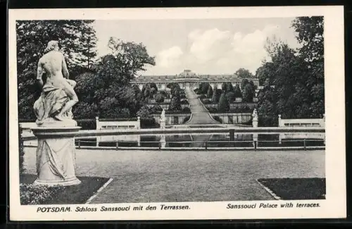 AK Potsdam, Schloss Sanssouci mit den Terrassen