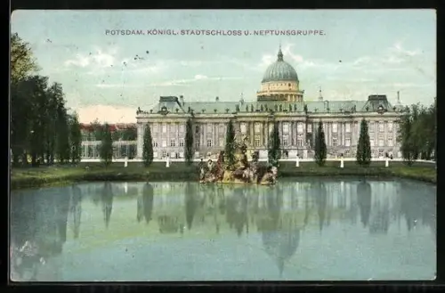AK Potsdam, Königl. Stadtschloss und Neptunsgruppe