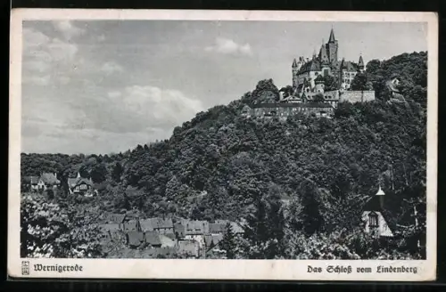 AK Wernigerode, Schloss vom Lindenberg mit Umgebung