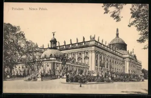 AK Potsdam, Neues Palais mit Gartenanlagen
