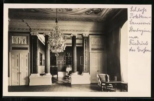 AK Potsdam, Schloss Sanssouci, Sterbezimmer Friedrichs des Grossen