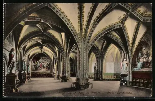 AK Meissen, Kgl. Albrechtsburg, Blick in den grossen Banketsaal