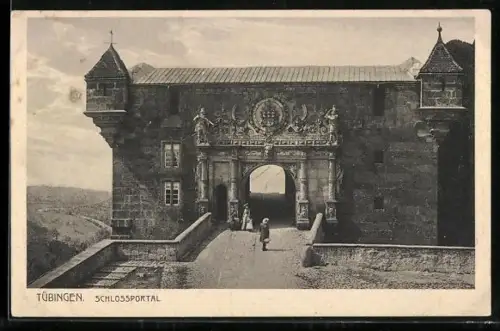 AK Tübingen, Portal des Schlosses Hohentübingen