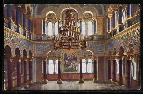 AK Schloss Neuschwanstein, Thronsaal, Innenansicht