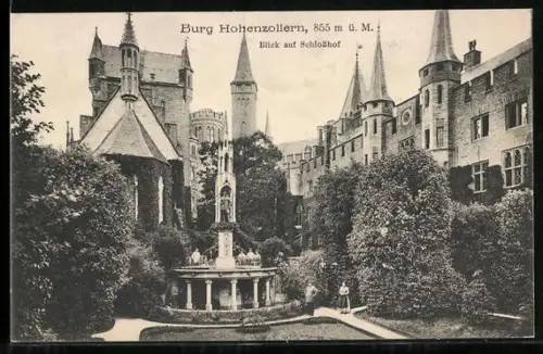 AK Burg Hohenzollern, Blick auf den Schlosshof