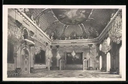 AK Potsdam, Neues Palais, Marmorsaal, Innenansicht