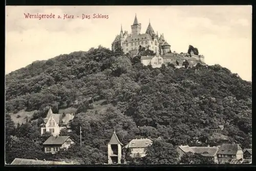 AK Wernigerode a. Harz, Blick auf das Schloss