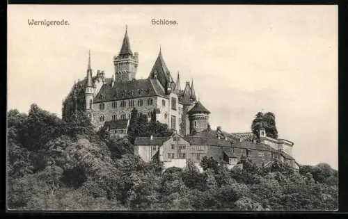 AK Wernigerode, Blick zum Schloss