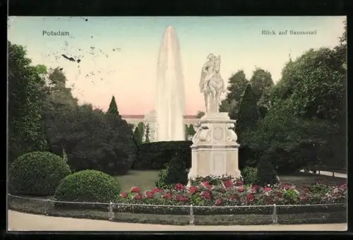 AK Potsdam, Blick auf Schloss Sanssouci