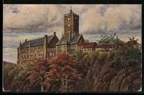 Künstler-AK Wartburg von Osten