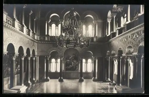 AK Schloss Neuschwanstein, Thronsaal von der Thronestrade aus, Innenansicht