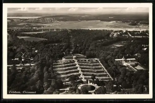 AK Potsdam, Schloss Sanssouci, Fliegeraufnahme