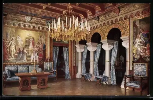 AK Schloss Neuschwanstein, Wohnzimmer