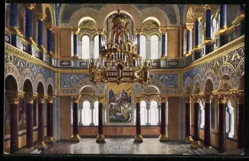 AK Schloss Neuschwanstein, Thronsaal, Innenansicht