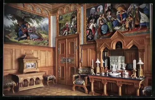 AK Neuschwanstein, Toilettenzimmer im Schloss