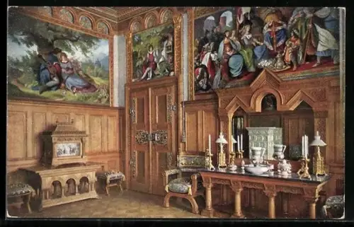 AK Neuschwanstein, Toilettenzimmer im Schloss