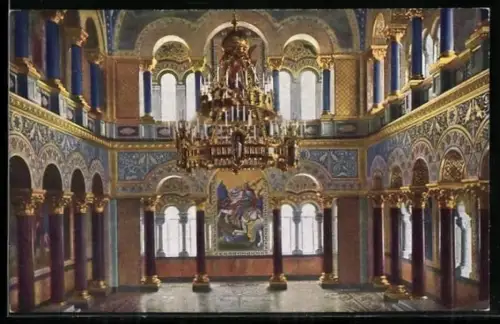 AK Schloss Neuschwanstein, Thronsaal, Innenansicht