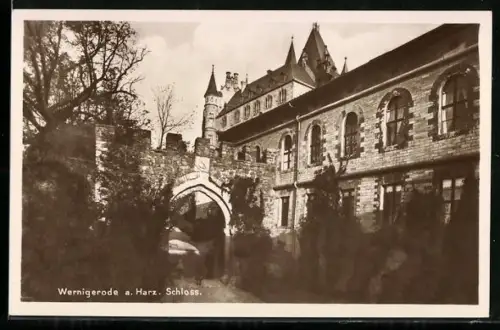 AK Wernigerode a. Harz, Blick zum Schloss