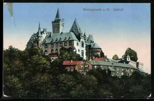 AK Wernigerode a. H., Blick zum Schloss