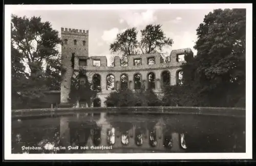 AK Potsdam, Ruine im Park von Sanssouci