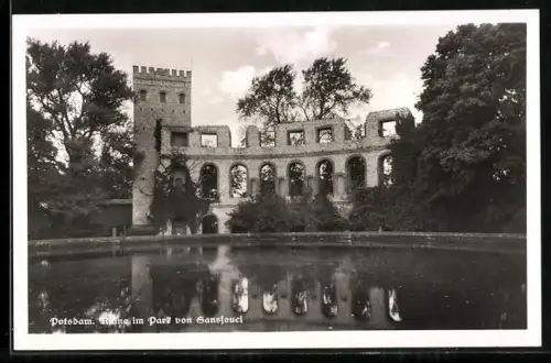 AK Potsdam, Ruine im Park von Sanssouci