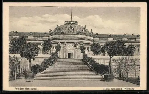 AK Potsdam, Schloss Sanssouci, Mittelbau