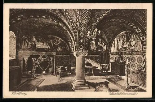 AK Wartburg, Elisabethkemenate, Innenansicht