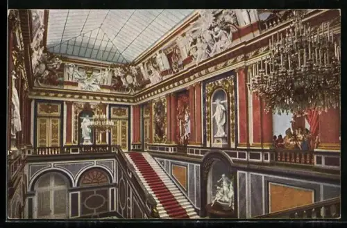 AK Prien, Treppenhaus im Königsschloss Herrenchiemsee