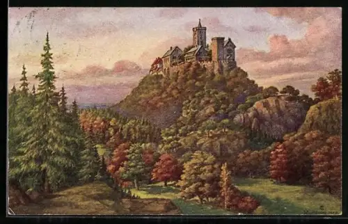 AK Eisenach, Wartburg von Südwesten