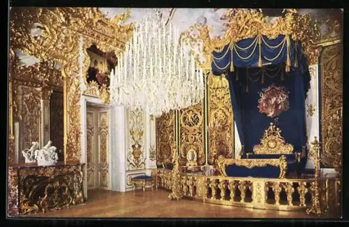 AK Schlafzimmer im Schloss Linderhof