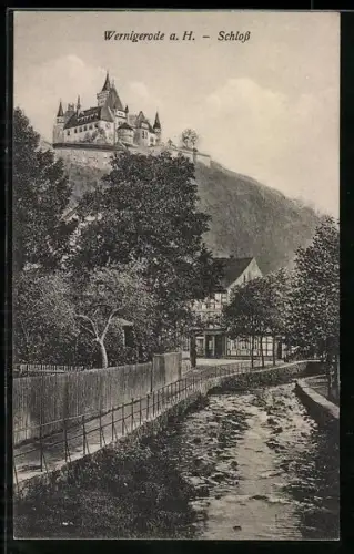 AK Wernigerode a. H., Blick zum Schloss
