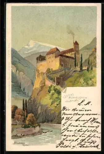 Künstler-AK sign. Hirschmann: Bozen, Schloss Runkelstein