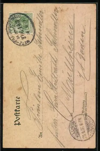 Lithographie Assmannshausen, Schloss Rheinstein