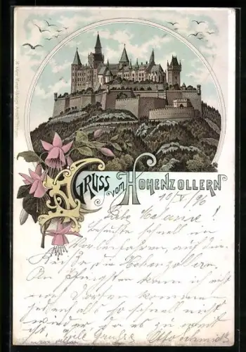 Lithographie Burg Hohenzollern