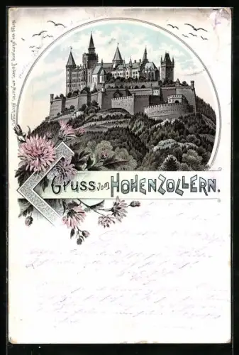 Lithographie Hohenzollern, Schloss Hohenzollern