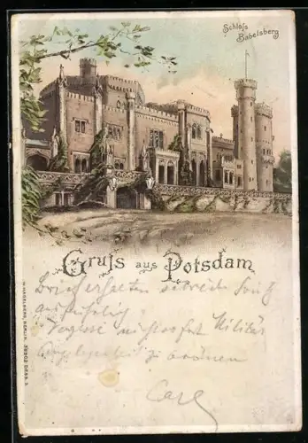 Lithographie Potsdam, Schloss Babelsberg