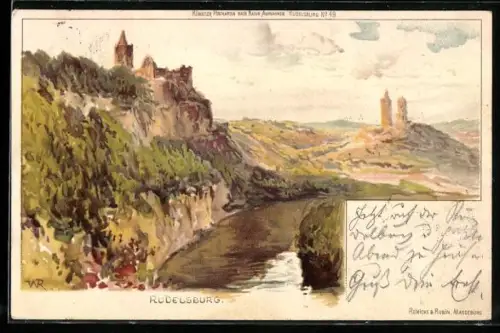 AK Rudelsburg mit Panorama