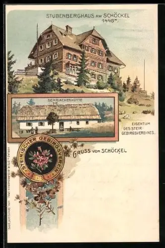 Lithographie Stubenberghaus am Schöckel, Semiacherhütte