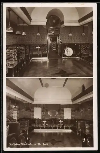 AK Waidhofen a. Th., Gasthaus Stadt-Bar, Innenansicht