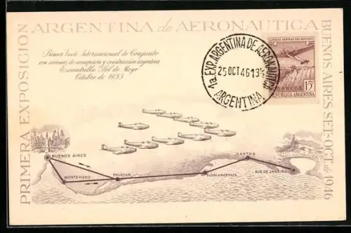 AK Buenos Aires, Argentina de Aeronautica, Primer Vuelo Internacional de Conjunto 1933